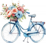 Cumpara ieftin Sticker decorativ Bicicleta, Albastru, 63 cm, 8116ST-5, Oem