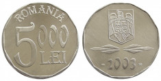 ROMANIA 5000 LEI 2003 ALUMINIU UNC NECIRCULATA foto