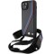 Husa pentru iPhone 15 Plus - BMW Leather M Edition Carbon Tricolor Lines &amp; Strap (BMHCP15M23PSVTK) - Black