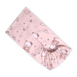 Cearceaf cu banda elastica bumbac ranforce 60 x 120 cm Pink Ballerina Bear, Lorelli