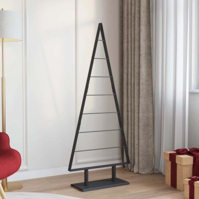 vidaXL Pom de Crăciun din metal cu suport Negru 150 cm Oțel 42019172 foto