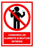 Semn pentru consumul de alimente si bauturi interzis
