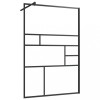 Paravan de dus walk-in negru 115x195 cm sticla ESG transparenta