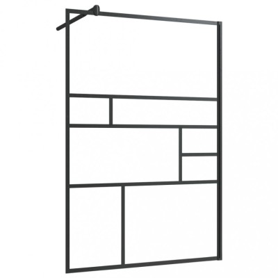 Paravan de dus walk-in negru 115x195 cm sticla ESG transparenta foto