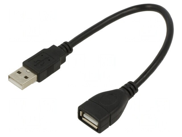Cablu USB 2.0 A-A 0,15m Negru