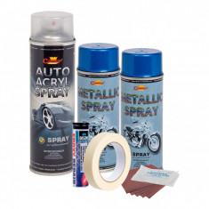 Kit complet reparatie si vopsire jante culoare Albastru Metalizat, V2 AVX-KVJ-AV2