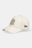 New Era șapcă de baseball din bumbac culoarea bej, 60691405