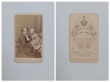 Fotografie de colectie CDV Atelier Rosa Jenik, Fotografa curtii din Viena, Doamna cu copil, Wien, Ischl, Austro-Ungaria, ca. 1865