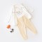 Set 3 piese Broscuta cu body, pantalonasi si vestuta din 80%bumbac organic si 20% poliester - Crem, BabyCosy (Marime: 6-9 luni)