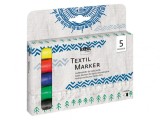 Marker pentru textile ,varf mediu, 5 bucati set, Kreul
