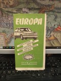 Europa, Hartă Rutieră, Road Map, Carte routiere, Carta stradale, Strassenkarte, Cezar Melamedman, editura Garamond, București 1991, 086