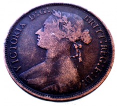 F.498 MAREA BRITANIE ANGLIA VICTORIA HALF 1/2 PENNY 1877 foto