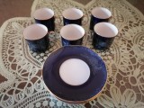Serviciu de masă porțelan, cobalt, aur, 33 piese, made in RSR vintage, Romania