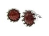 Cercei Argint 925 Coroana cu Piatra Soarelui Maro 8mm, 11mm, 3.34 grame, Sistem Surub