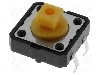 Microintrerupator 12x12mm, OFF-(ON), SPST-NO, NINIGI -