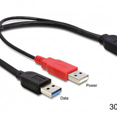 CABLU USB 3.0 TYPE A MALE + USB TYPE A MALE > USB 3.0 TYPE A 83176 DELOCK