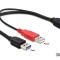 CABLU USB 3.0 TYPE A MALE + USB TYPE A MALE &gt; USB 3.0 TYPE A 83176 DELOCK