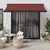 Cumpara ieftin Copertina retractabilă manual, vișiniu, 350x250 cm