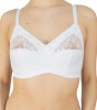Sutien Dama Clasic Fara Armaturi Luan Alb 75C Microfibra si Dantela, Suport Confortabil Sani Voluminosi