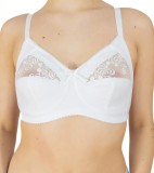 Sutien Clasic Luan Alb, Fara Armaturi, 100B, Microfibra &amp; Dantela, Suport Confortabil Zilnic, Personalizabil