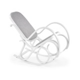 Scaun balansoar HM Max Bis Plus, textil, cadru lemn curbat, 90 kg, alb