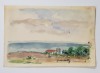 Pictura I.C. Motas - Peisaj Agigea, Acuarela Interbelica, Semnata, 21x14cm