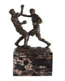 Boxeri-statueta din bronz pe un soclu din marmura PAB047