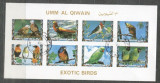 Umm al Qiwain 1973 Exotic birds, mini imperf.sheetlet, used T.022, Stampilat