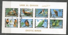 Umm al Qiwain 1973 Exotic birds, mini imperf.sheetlet, used T.022