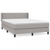 Cumpara ieftin Pat box spring cu saltea, gri deschis, 140x190 cm, textil