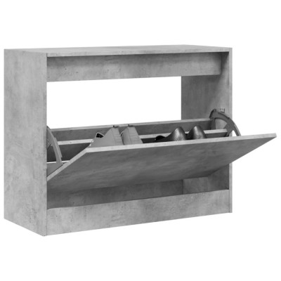 vidaXL Pantofar, gri beton, 80x34x63 cm, lemn prelucrat foto