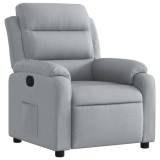 Fotoliu rabatabil gri deschis, material textil