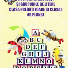 48 Planse: Literele alfabetului si grupurile de litere - Clasa pregatitoare + Clasa 1