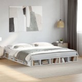 Cadru de pat alb 180x200 cm din lemn prelucrat