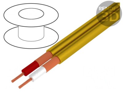 Cablu microfon galben 2x0,25mm2 OFC foto