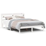 Cumpara ieftin Cadru de pat fara saltea, alb, 160x200 cm, lemn masiv pin