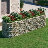 vidaXL Strat &icirc;nălțat gabion, 400x100x100 cm, fier galvanizat