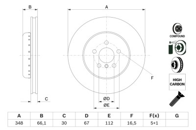BOSCH 0 986 479 F57 Disc frana foto