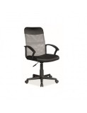 Scaun birou SL Q702, mecanism de balans, tapiterie mesh, roti pivotante, cu brate, 80 kg, Gri/Negru