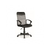 Scaun birou SL Q702, mecanism de balans, tapiterie mesh, roti pivotante, cu brate, 80 kg, Gri/Negru