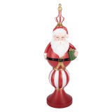Cumpara ieftin Figurina Mos Craciun polirasina multicolora cu leduri 19x16x57 cm