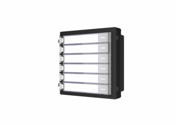 Modul de extensie videinterfon cu sase butoane de apelare Hikvision DS-KD-KK;