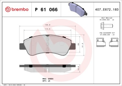 BREMBO P 61 066 PRIME LINE set placute frana,frana disc foto
