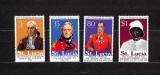 St. Lucia &ndash; set 4 timbre &bdquo;Past Governors&rdquo; &ndash; 5c, 35c, 80c, $1 &ndash; neuzate
