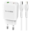 Incarcator Retea cu Cablu Lightning BLUE Power BLN5, 20W, 3A, 1 x USB-A - 1 x USB-C, Alb
