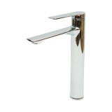 Baterie &icirc;nalta pentru lavoar baie, monocomanda, inox crom lucios
