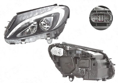 Far Mercedes Clasa C (W205), 01.2014-, fata, Stanga, LED; electric; fara LED controlling unit, AL (Automotive Lighting) foto