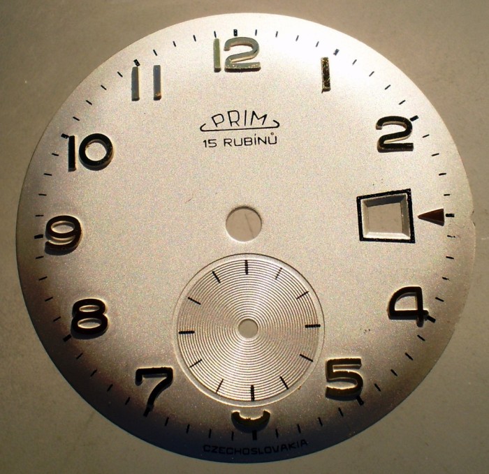 K.543 CADRAN CEAS PRIM 15 JEWELS CEHOSLOVACIA