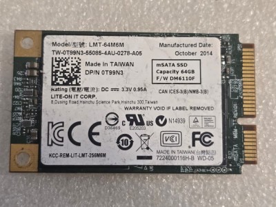 Solid-State Drive (SSD) Lite-On 64GB LMT-64M6M 64GB 6Gb/s MLC mSATA foto
