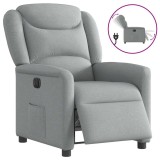 Cumpara ieftin Fotoliu rabatabil electric, gri deschis, textil